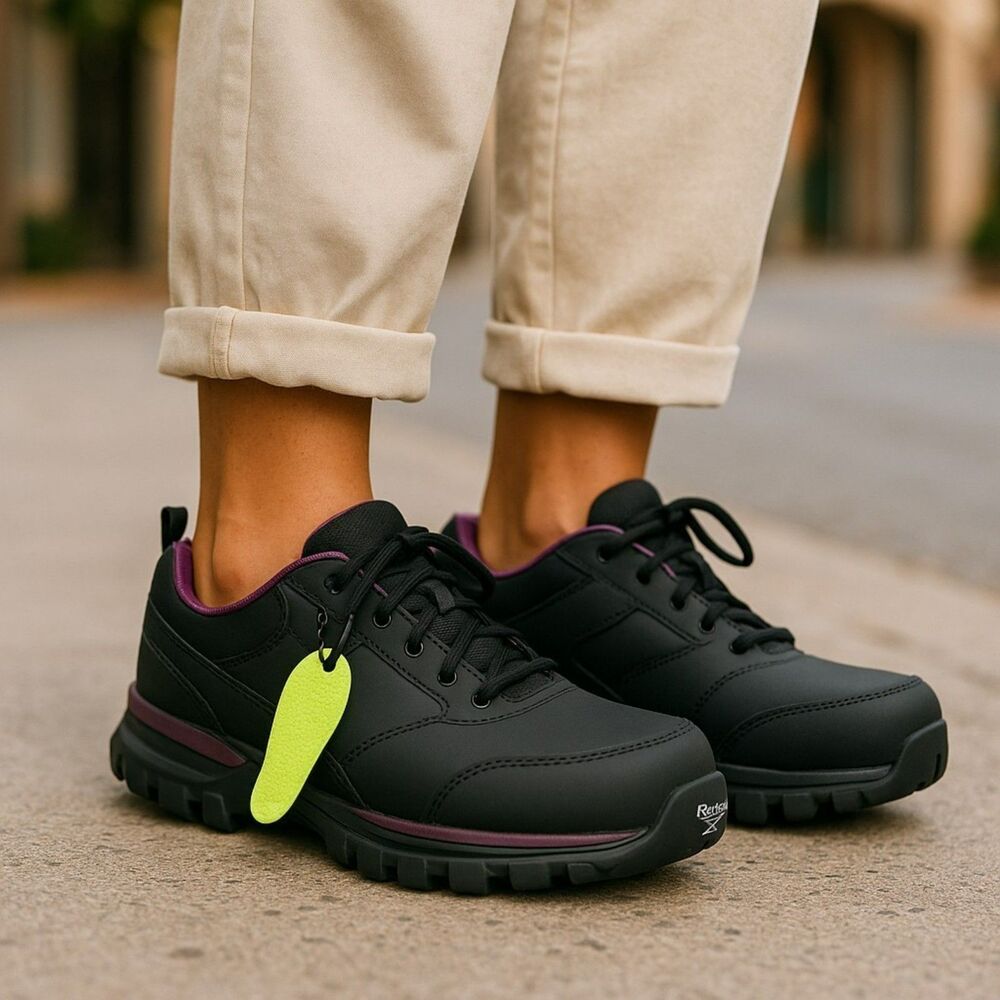 Reebok Women's  Cushion Safety Toe Athletic Work Shoe Industrial, Black Sz 6.5